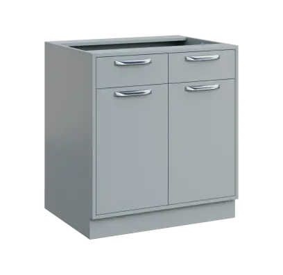 QS - 8DZ2 spodní skříňka, 2-dveřová/zásuvky, 900x800x600, šedá